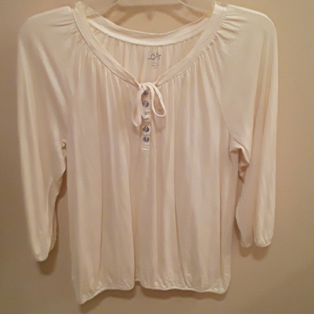 Ann taylor loft rhinestone button blouse